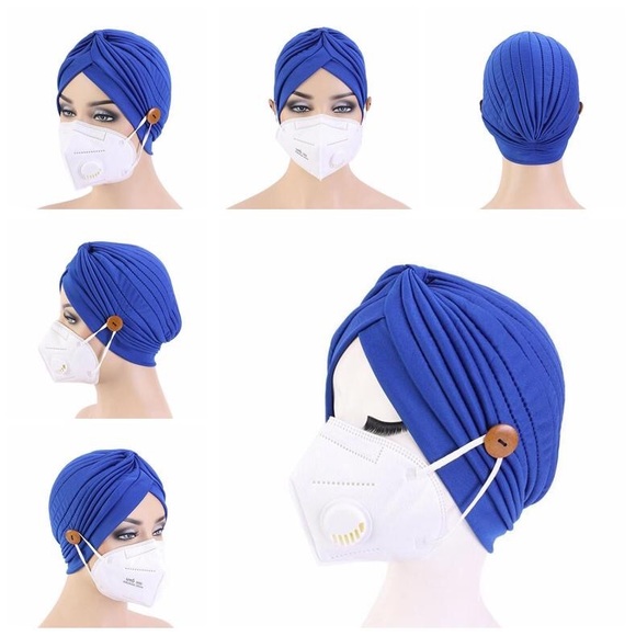 3 Pcs Woman Hijab Turban Hats Headband With Button - Picture 4 of 14